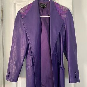 SUZELLE vintage purple leather jacket